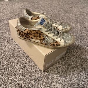 Sale! Golden Goose Sneakers with Leopard and Silver Accents